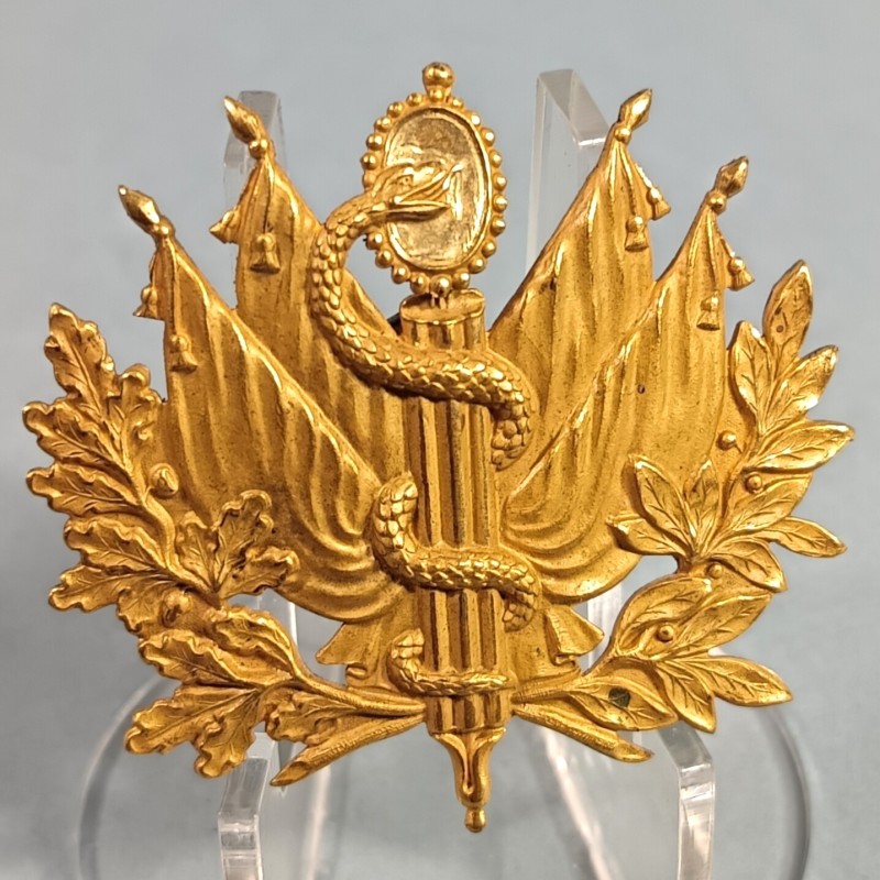 PLAQUE OU INSIGNE DE SHAKO OU GIBERNE D'OFFICIERS MODELE 1872 OFFICIER DU SERVICE DE SANTE DES ARMEES